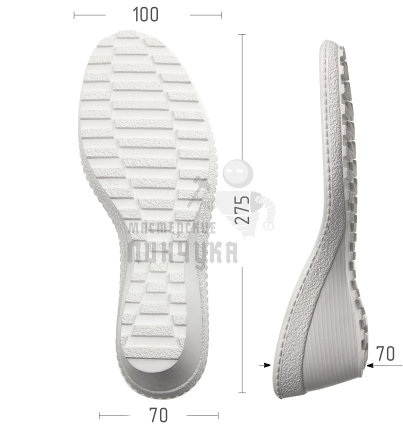 Подошва жен. Киров 80479 р. 39, цв. белый