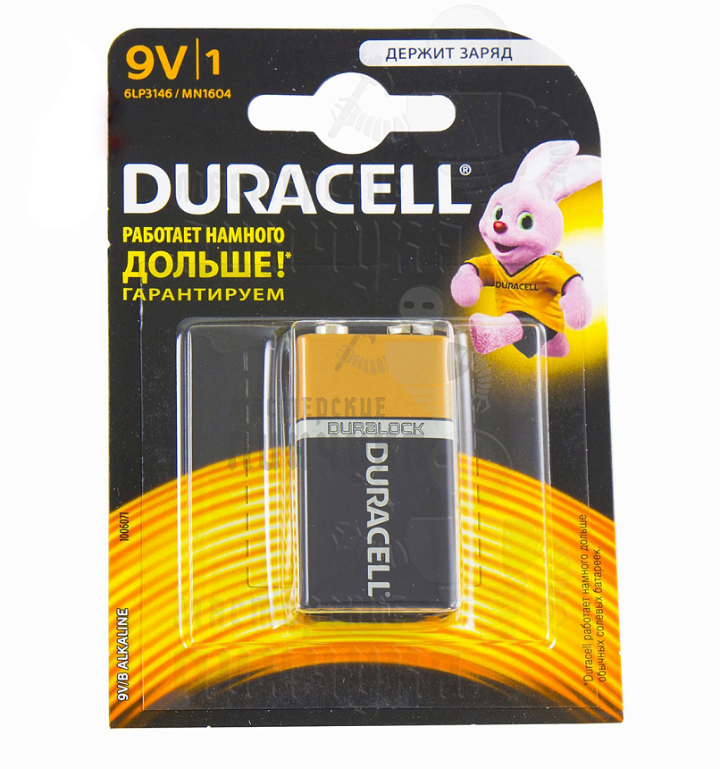 Батарейка DURACELL 6LF22/6LR61 BL1 Alkaline(1/10)