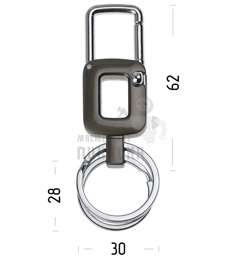 Карабин с двумя кольцами для ключей