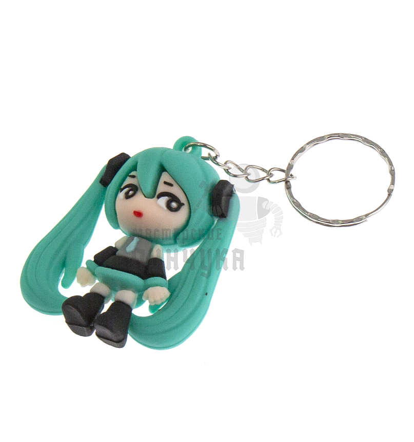 Брелок для ключей "Мику Хацунэ" цв. зеленый/черный