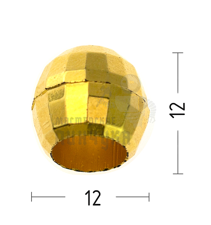 Наконечник для шнура, шнур (4,0мм), колокольчик-шар (L2), цв.золото - Чертеж