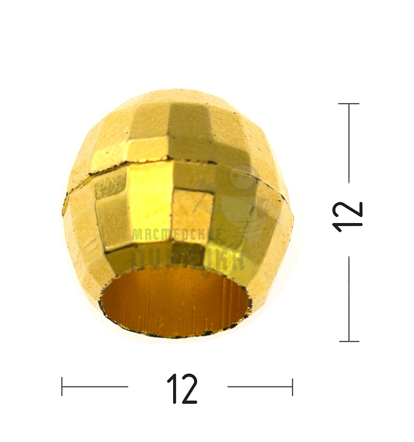 Наконечник для шнура, шнур (4,0мм), колокольчик-шар (L2), цв.золото