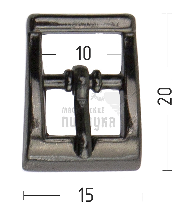 Пряжка обувная 10мм (20849) т-никель