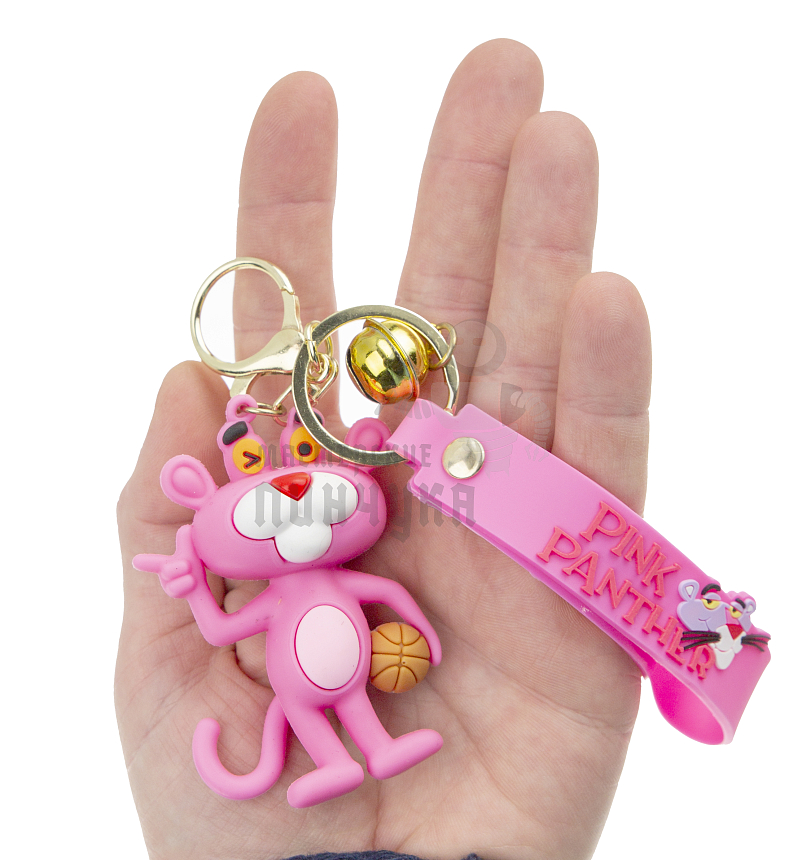 Брелок для ключей "Розовая пантера COOL" колокольчик + карабин