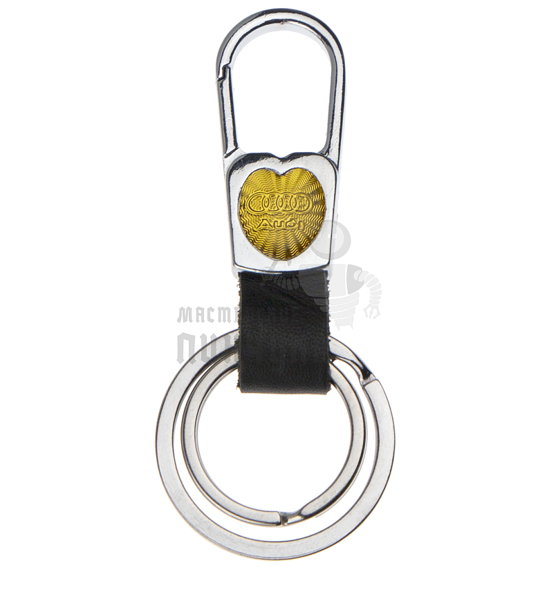 Авто карабин с двумя кольцами для ключей AUDI