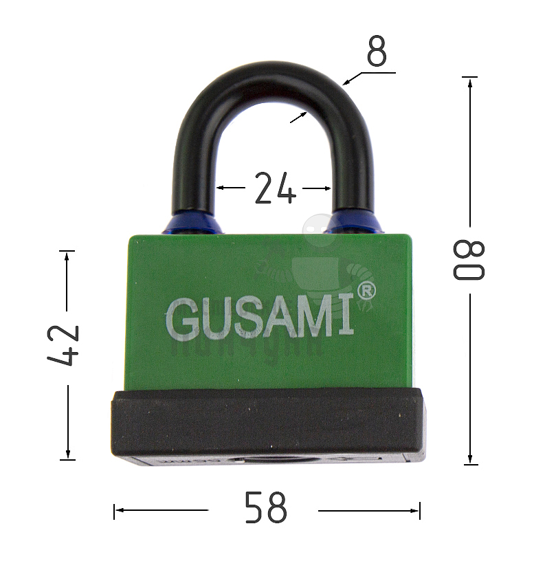 Навесной замок GUSAMI 58мм (зеленый)