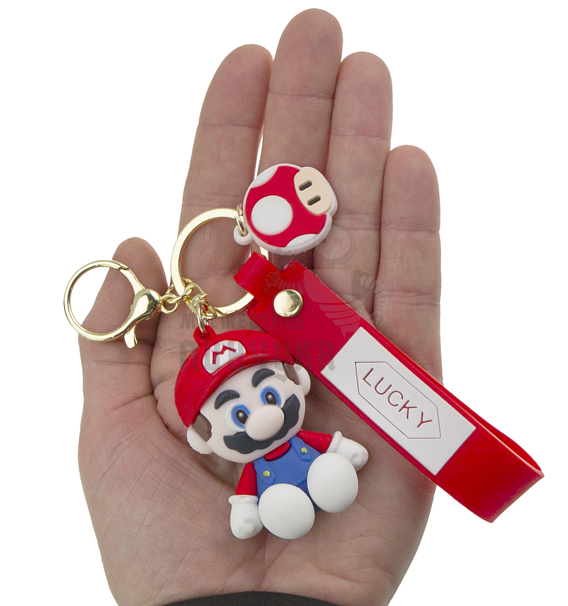 Брелок для ключей "Марио" + карабин (красный)