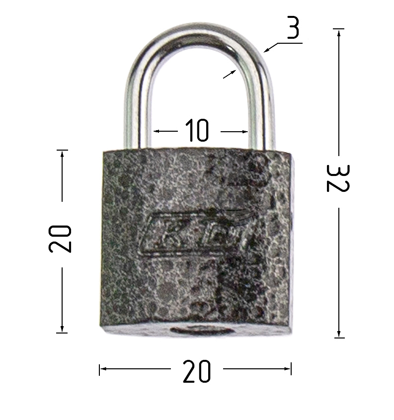 Навесной замок СК Р 20 полим.покр. 20мм (2кл)