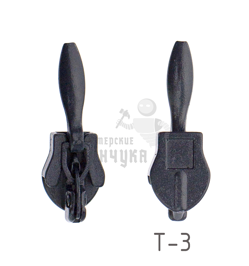 Бегунок "Спираль", тип 3, автомат, потайной, цв.т/синий 330