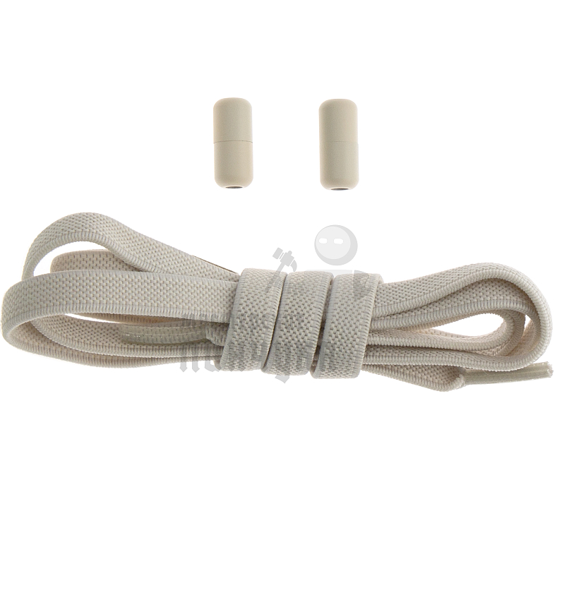 Эластичные шнурки для кроссовок с металлическим замком, 100-150см, плоский, цв.молочный