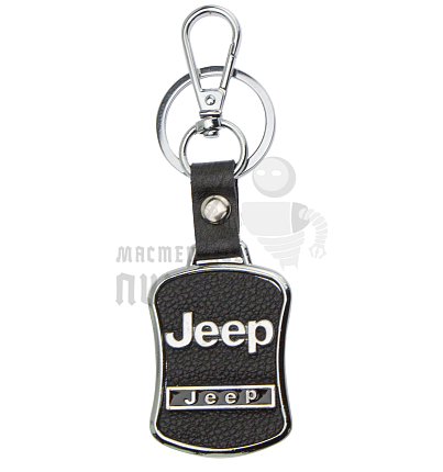 Авто карабин с кольцом для ключей JEEP Экокожа (рифленая)