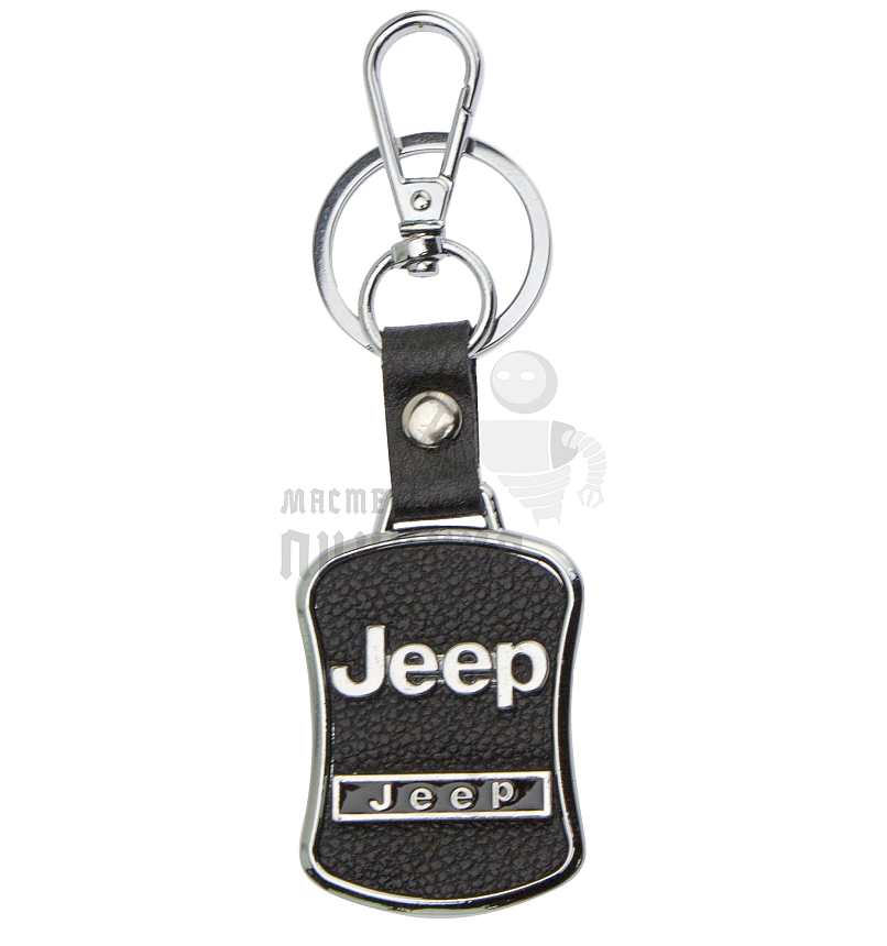 Авто карабин с кольцом для ключей JEEP Экокожа