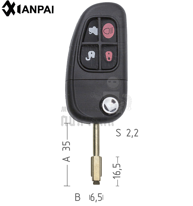 Корпус выкидного ключа FO6 FO21 TB1 4 кнопки КНР