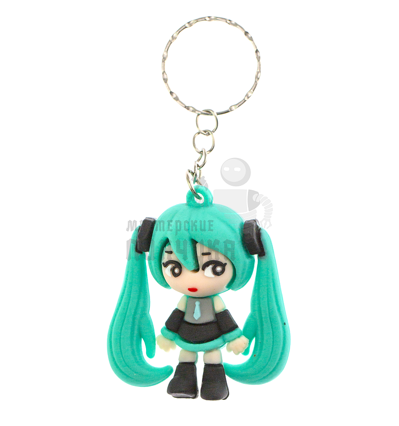 Брелок для ключей "Мику Хацунэ" цв. зеленый/черный