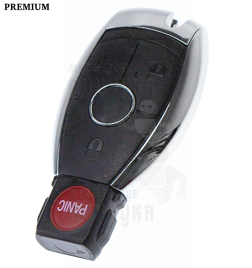 Корпус ключа HU116 3 кнопки + паника хром КНР