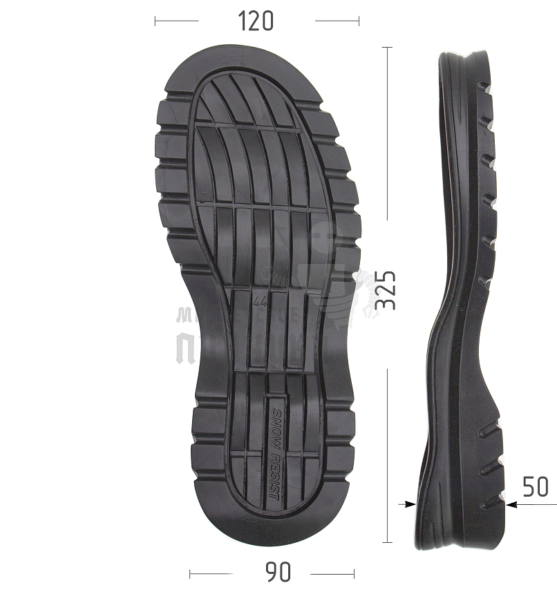 Подошва муж. "Snow Resist", Киров 90185 р. 44, цв. черный