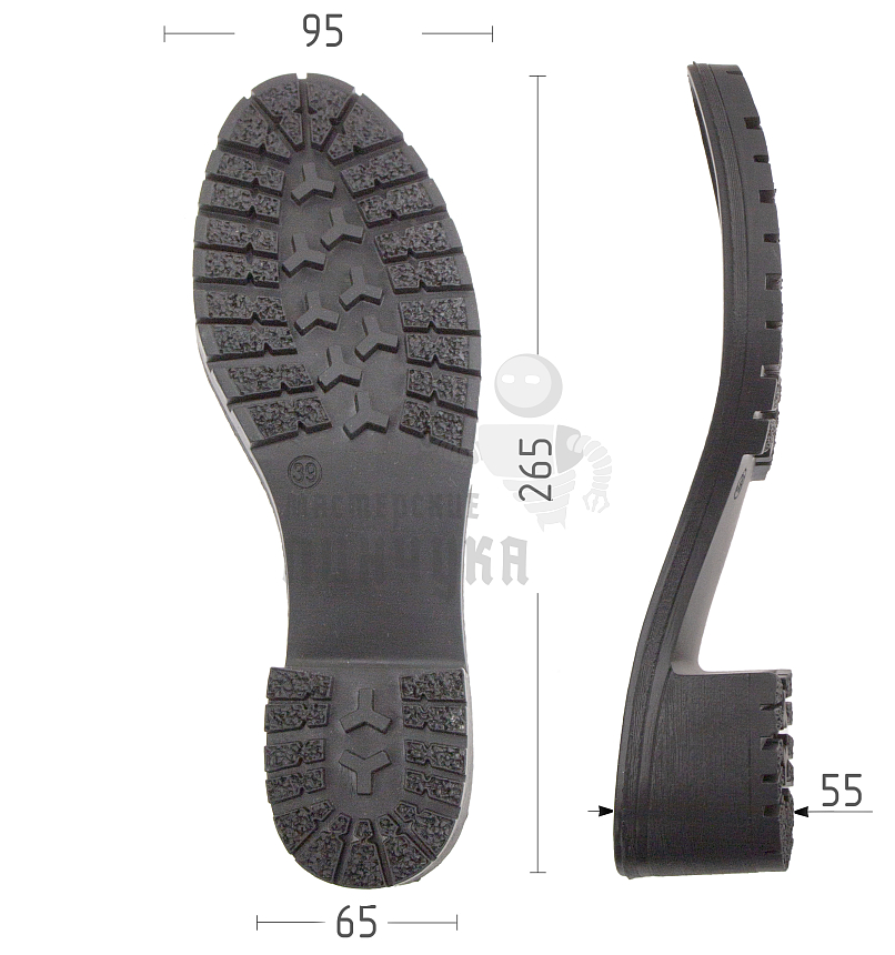 Подошва жен. "LERA", р.39, цв.ченый