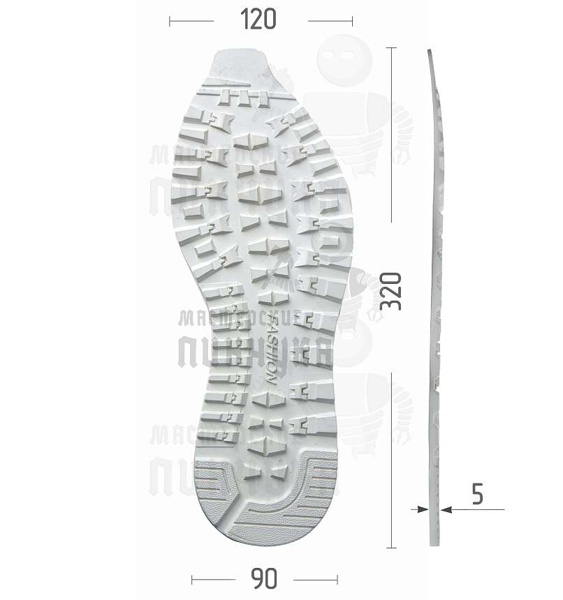 Подошва "Fashion 8005" т.5 р.41-44 белый