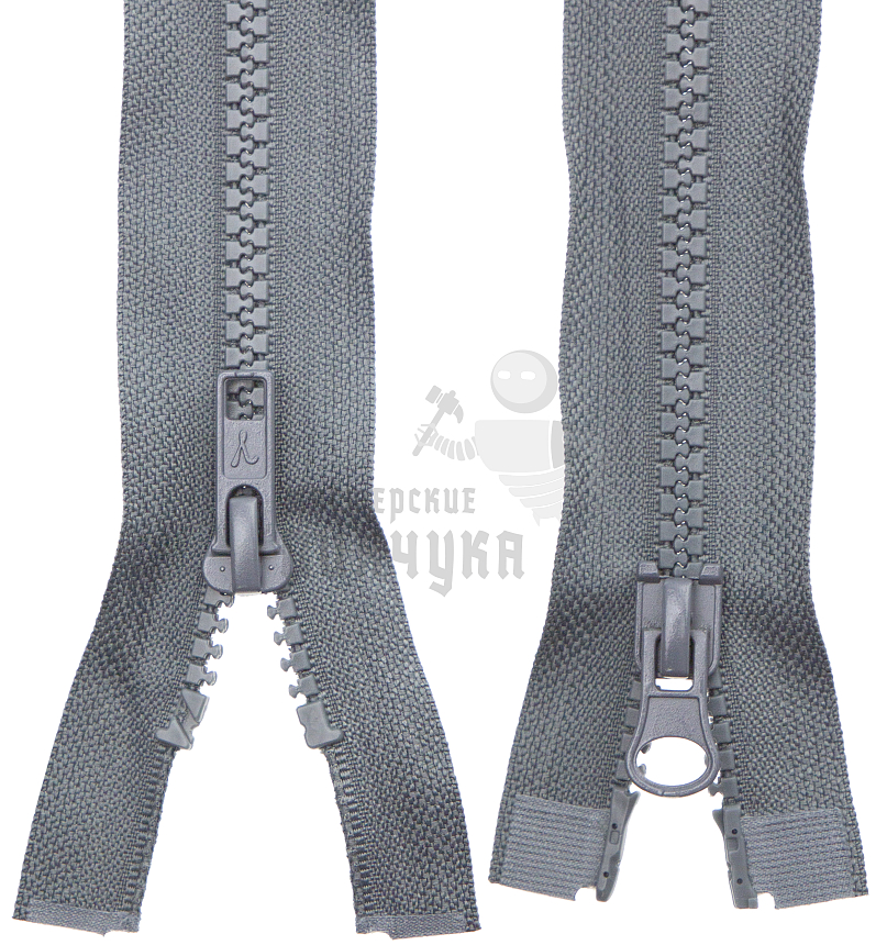 Молния Трактор "GAMMA" G3052 80 см Тип 5 разъёмная двухзамковая №309 т.серый (графит)