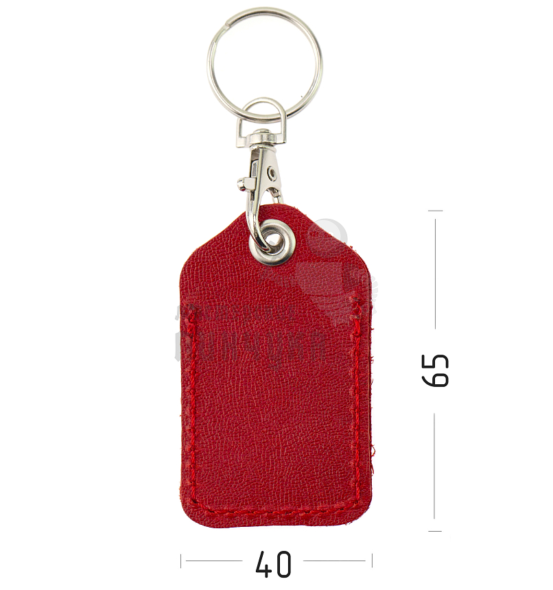 Чехол брелок прямоугольный с карабином, цв.красный 