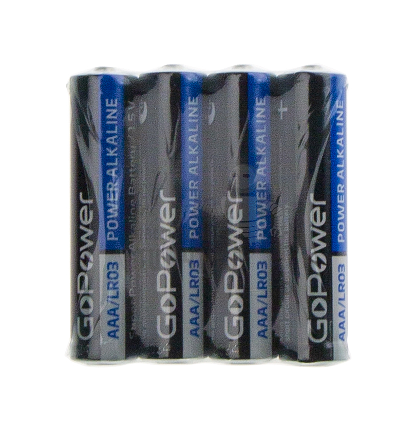 Батарейка GoPower LR03 AAA Shrink 4 Alkaline 1.5V (4/20/640)