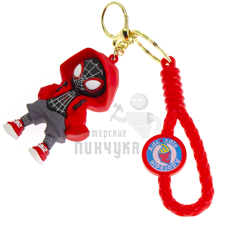 Брелок для ключей "Человек-Паук" цв.красный+ карабин