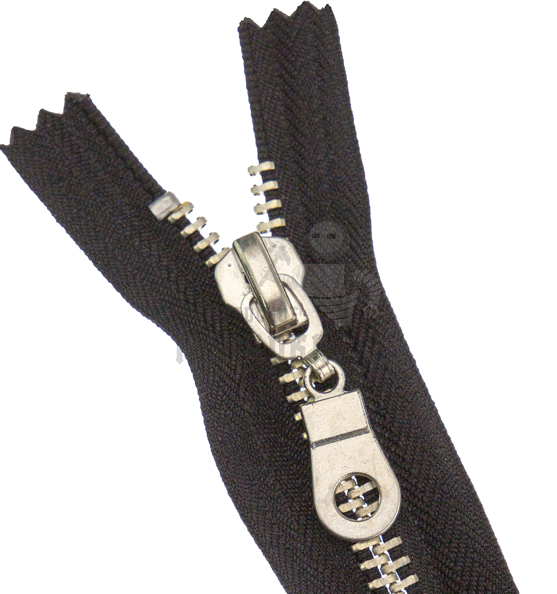 Молния металлическая тип 8 16см н/р, цв. черный 322, зв никель