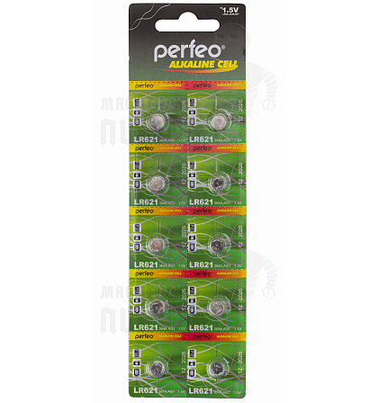 Батарейка Perfeo LR621 BL10 ALKALINE 1.5V 364A/AG1 (10/200/)
