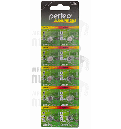 Батарейка Perfeo LR621 BL10 ALKALINE 1.5V 364A/AG1 (10/200/)