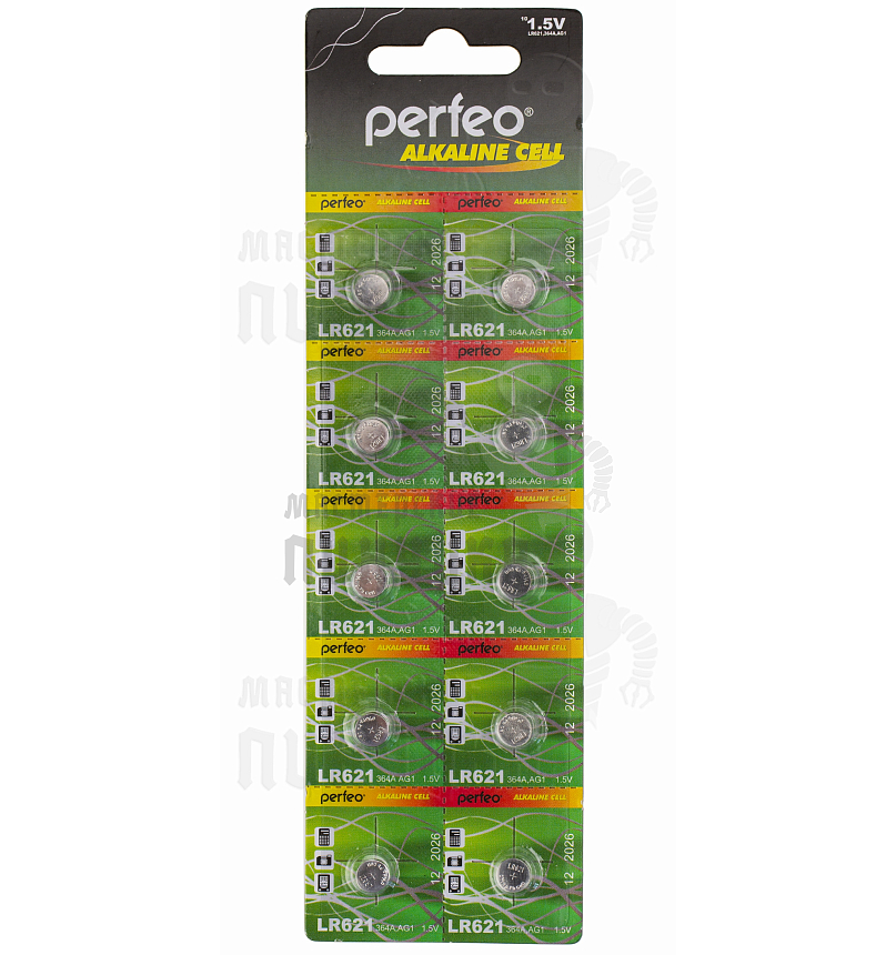 Батарейка Perfeo LR621 BL10 ALKALINE 1.5V 364A/AG1 (10/200/)