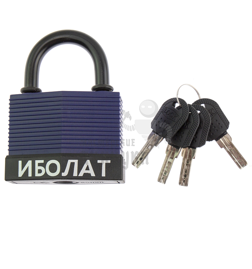 Навесной замок "ИБОЛАТ" 80мм (синий)