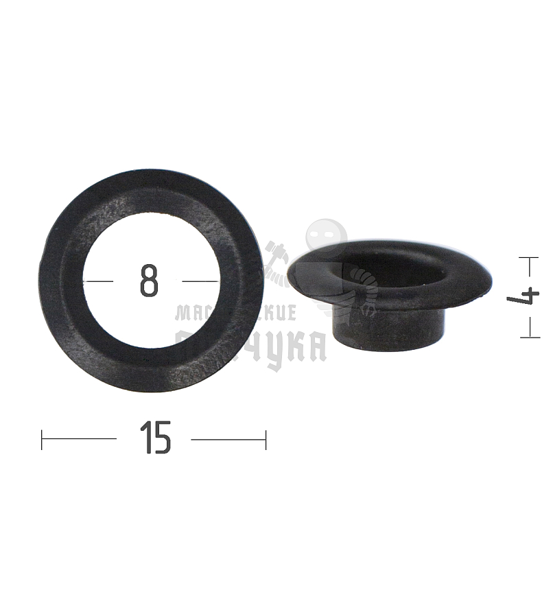 Люверсы №5, 8мм, сталь, цв. оксид