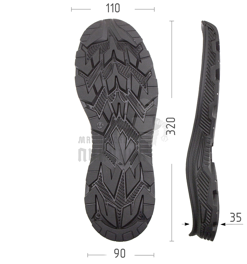 Подошва муж. "BORIS", р.44, цв.ченый