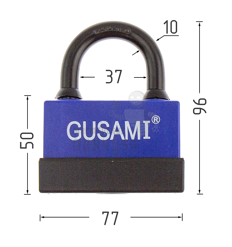 Навесной замок GUSAMI 77мм (синий)