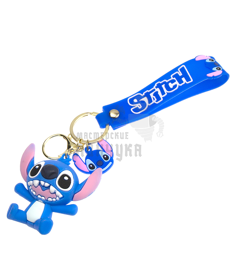 Брелок для ключей Стич, + карабин, цв.синий