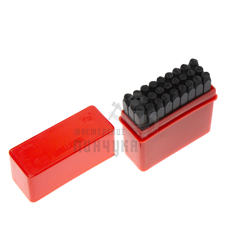 Штампы для тиснения по коже (буквы-27шт, 4мм) латиница