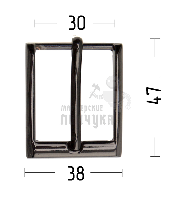 Пряжка металлическая ременная 30мм цв темный никель
