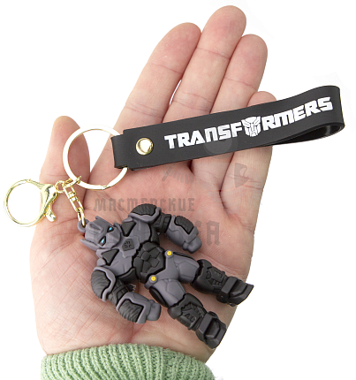 Брелок для ключей "TRANSFORMERS", цв.черный/серый + карабин