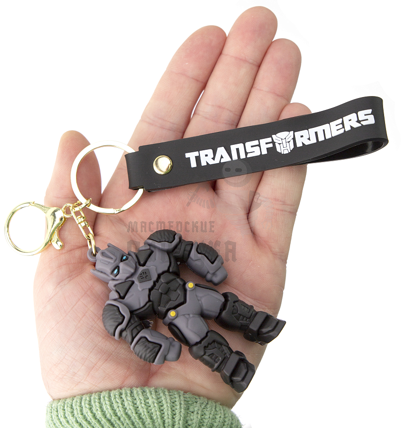 Брелок для ключей "TRANSFORMERS", цв.черный/серый + карабин