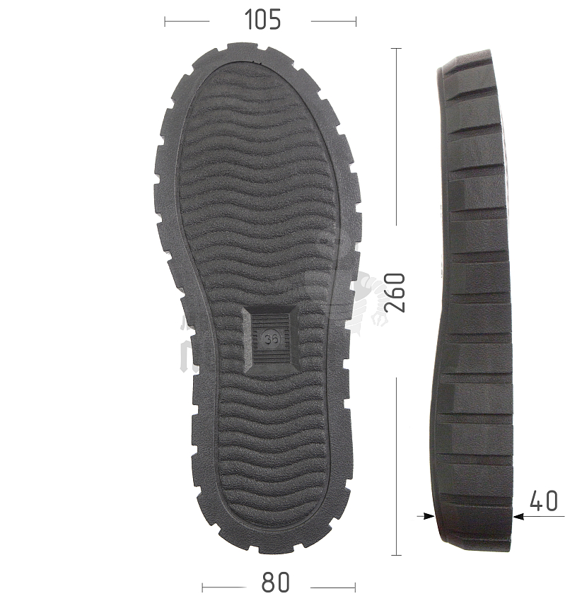 Подошва жен. "ODRI", р.36, цв.ченый