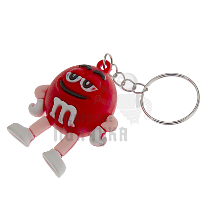 Брелок для ключей "M&M" цв.красный с кольцом