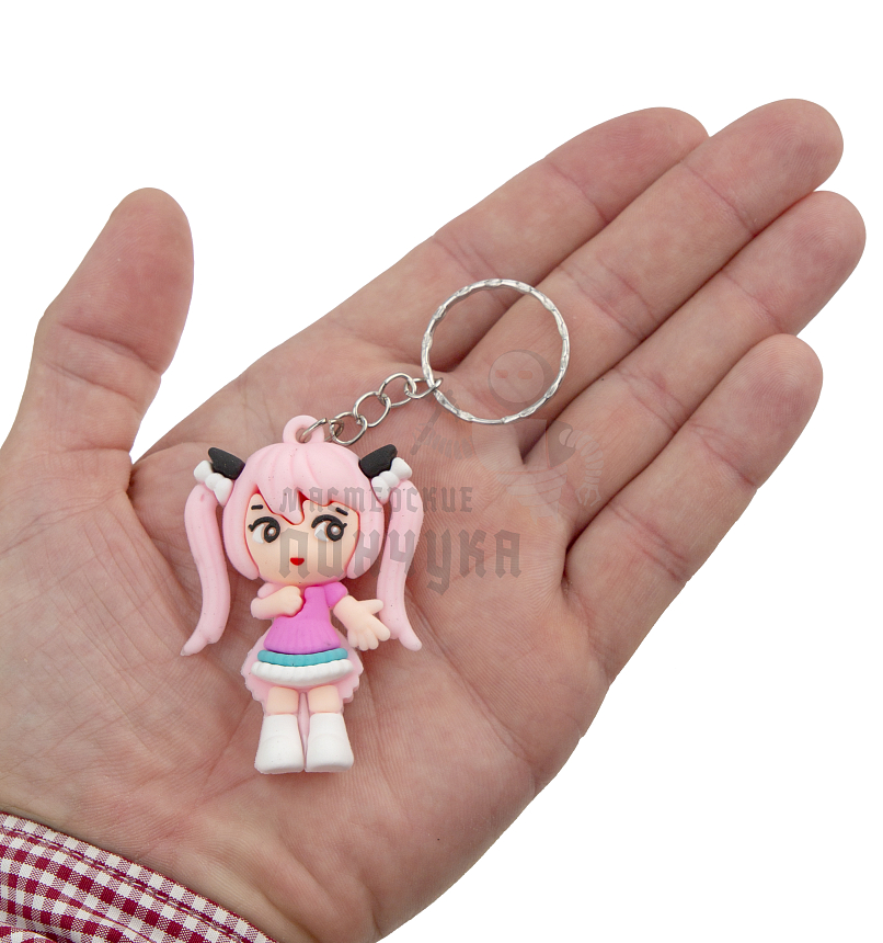 Брелок для ключей "Мику Хацунэ" цв. розовый
