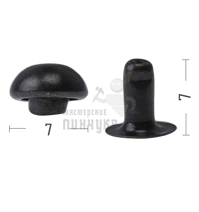 Хольнитены 7х7мм, сфера, односторонний, цв. оксид