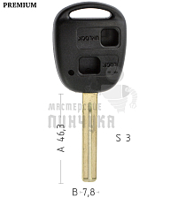 Корпус ключа TOYO-18P TOY40P TY43P 2 кнопки КНР  TOYOTA - Чертеж