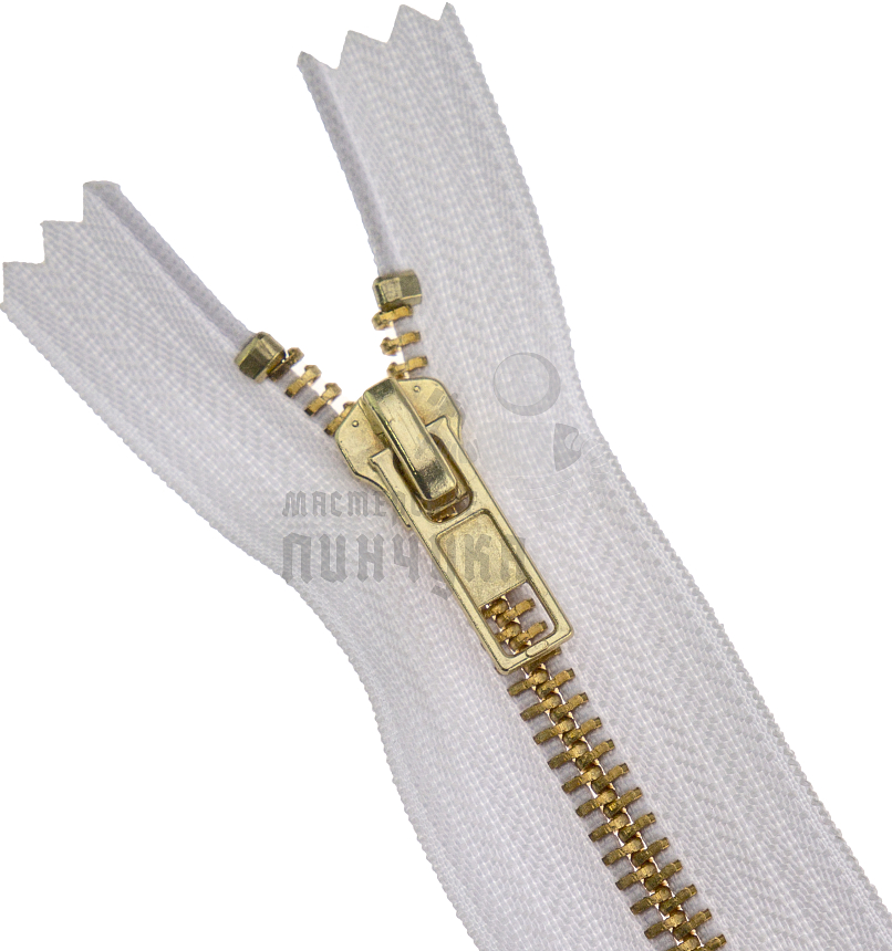 Молния металлическая джинсовая тип 5 18см н/р цв 101 зв латунь