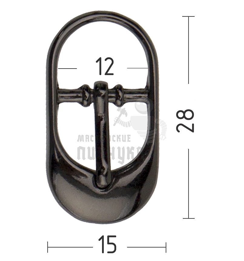 Пряжка обувная 12мм (25599) т-никель