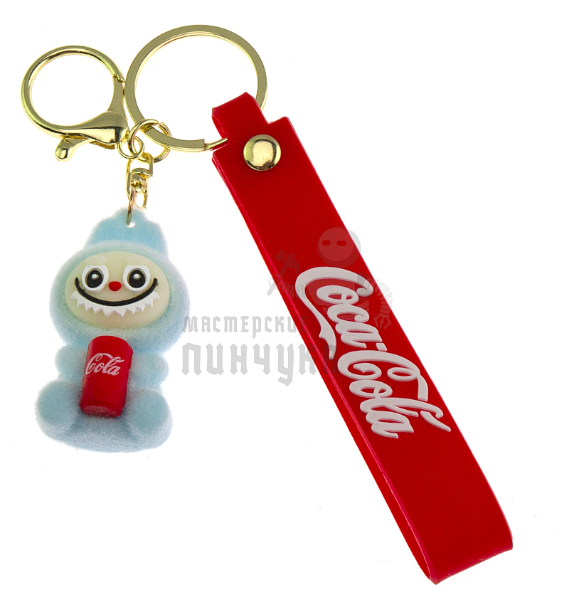 Брелок для ключей "LABUBU" с колой, + карабин, цв. голубой 