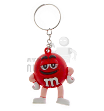 Брелок для ключей "M&M" цв.красный с кольцом - Чертеж