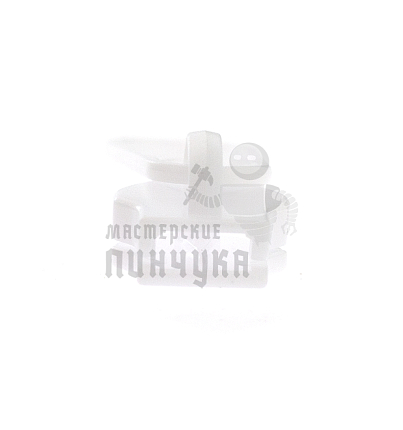 Бегунок для спиральной молнии, тип 5,сумочный, цв.белый (101) пластик, вес 0,65гр.