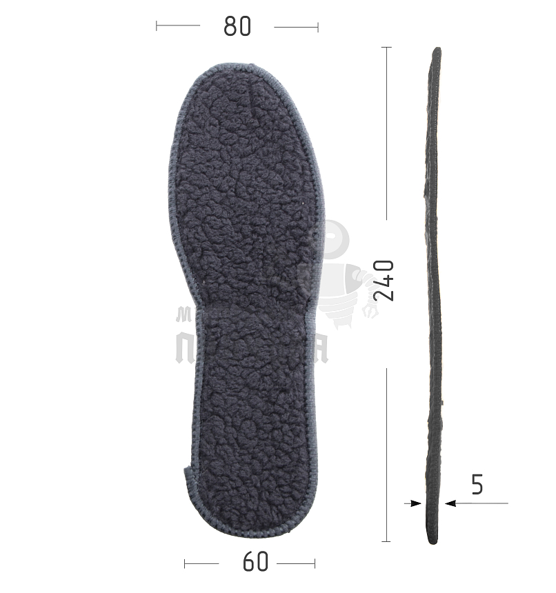 Стелька фольгированная барашек (В41) р.38